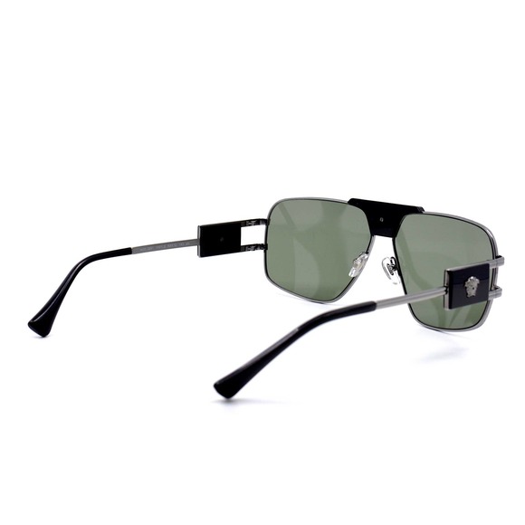 NEW VERSACE VE2251 1001/2 GUNMETAL GREEN SUNGLASSES - Picture 5 of 10